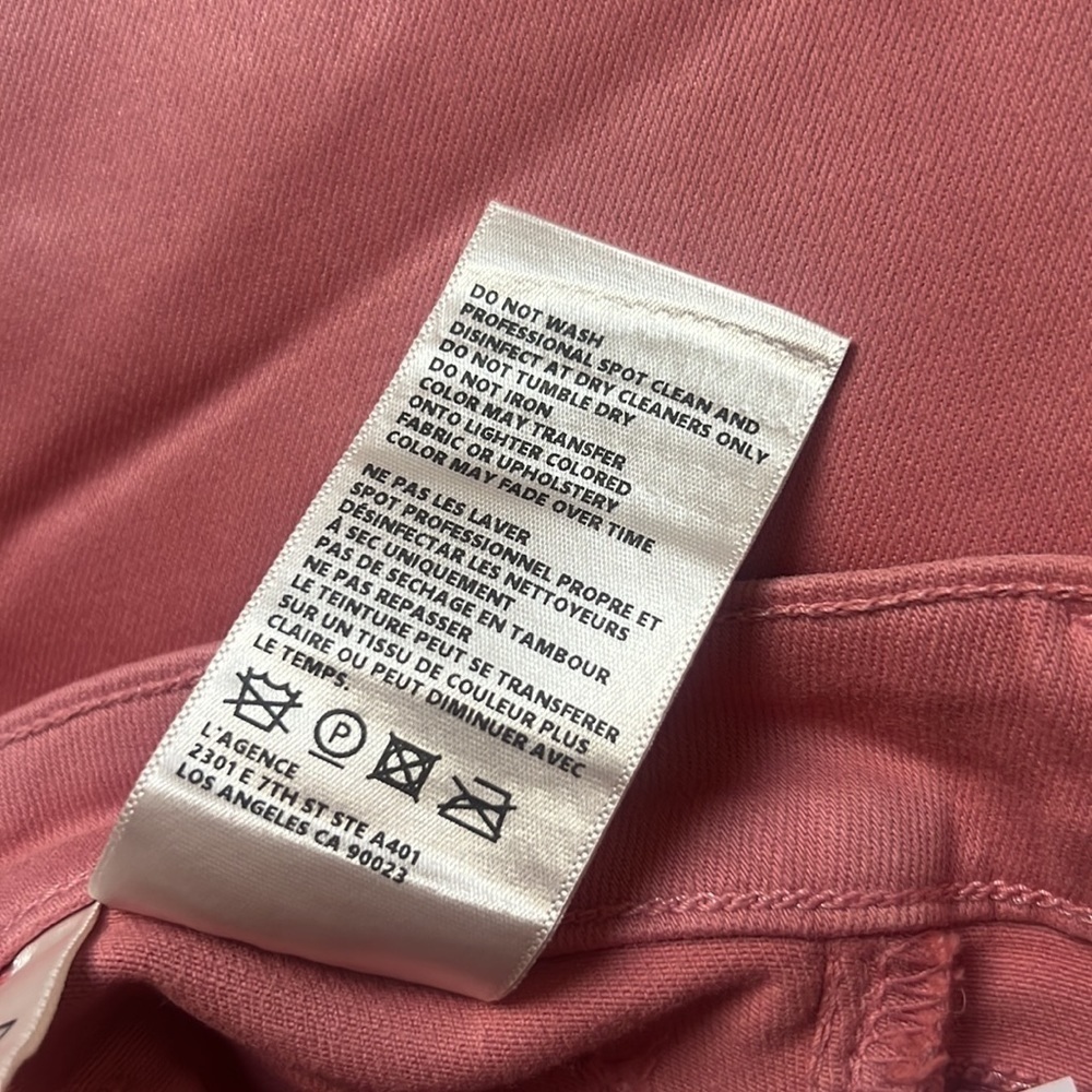 NWT - L’AGENCE - Margot Coated Skinny Jeans dusty rose size 27 - Picture 10 of 10